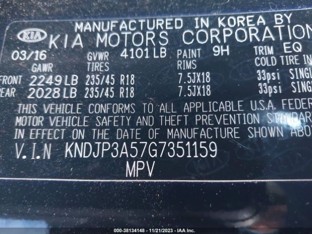 Photo 8 VIN: KNDJP3A57G7351159 - KIA SOUL 