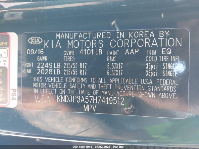 Photo 8 VIN: KNDJP3A57H7419512 - KIA SOUL 