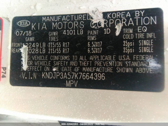 Photo 8 VIN: KNDJP3A57K7664396 - KIA SOUL 