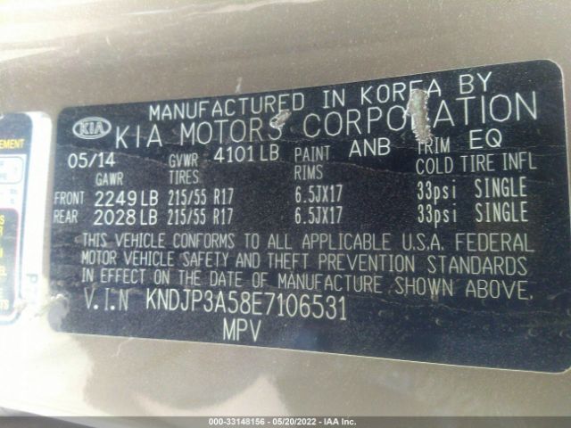 Photo 8 VIN: KNDJP3A58E7106531 - KIA SOUL 