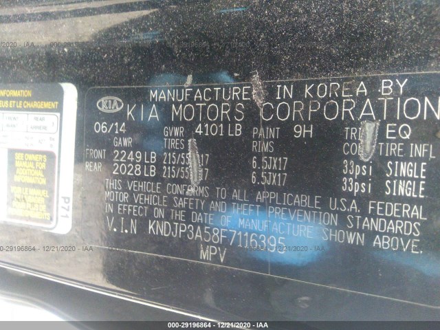 Photo 8 VIN: KNDJP3A58F7116395 - KIA SOUL 