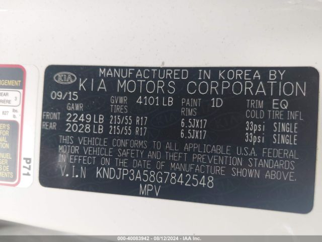 Photo 8 VIN: KNDJP3A58G7842548 - KIA SOUL 