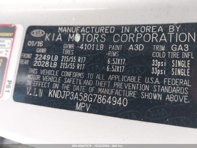 Photo 8 VIN: KNDJP3A58G7864940 - KIA SOUL 