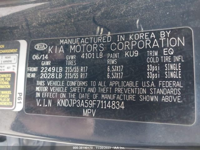 Photo 8 VIN: KNDJP3A59F7114834 - KIA SOUL 