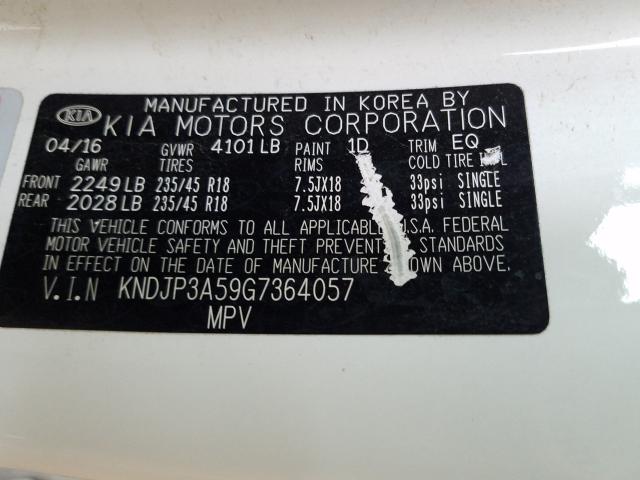 Photo 9 VIN: KNDJP3A59G7364057 - KIA SOUL 