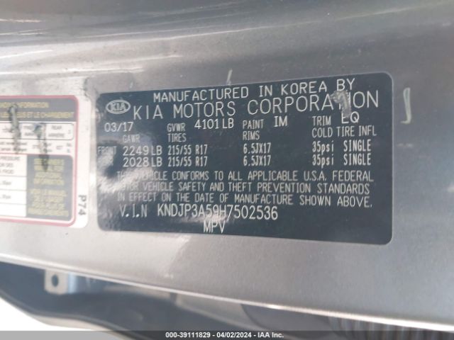 Photo 8 VIN: KNDJP3A59H7502536 - KIA SOUL 