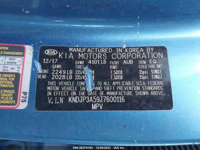 Photo 8 VIN: KNDJP3A59J7600116 - KIA SOUL 