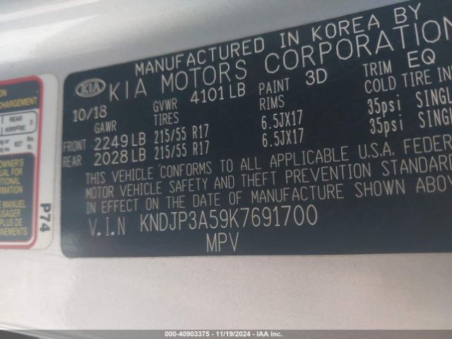 Photo 8 VIN: KNDJP3A59K7691700 - KIA SOUL 