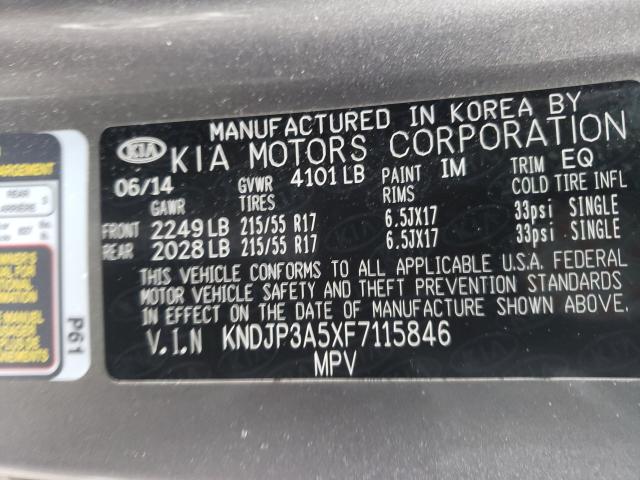 Photo 9 VIN: KNDJP3A5XF7115846 - KIA SOUL 