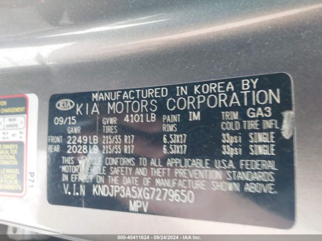 Photo 8 VIN: KNDJP3A5XG7279650 - KIA SOUL 