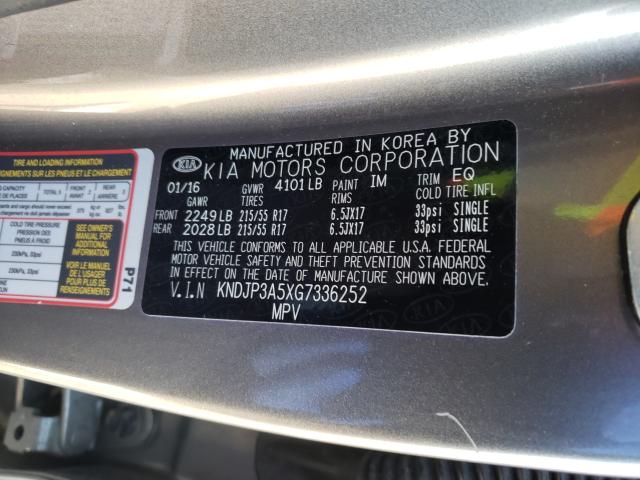 Photo 9 VIN: KNDJP3A5XG7336252 - KIA SOUL + 