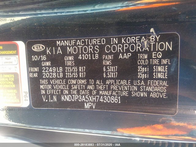 Photo 8 VIN: KNDJP3A5XH7430861 - KIA SOUL 