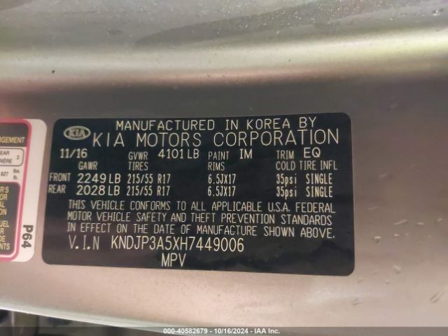 Photo 8 VIN: KNDJP3A5XH7449006 - KIA SOUL 