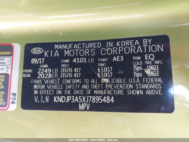 Photo 8 VIN: KNDJP3A5XJ7895484 - KIA SOUL 