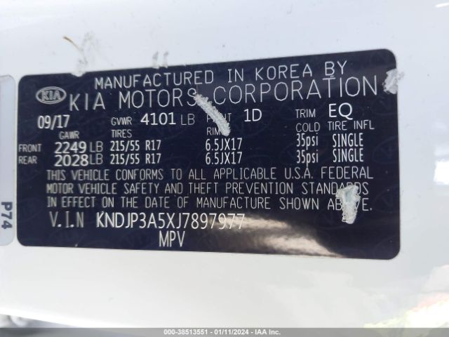 Photo 8 VIN: KNDJP3A5XJ7897977 - KIA SOUL 