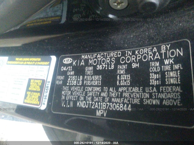 Photo 8 VIN: KNDJT2A11B7306844 - KIA SOUL 