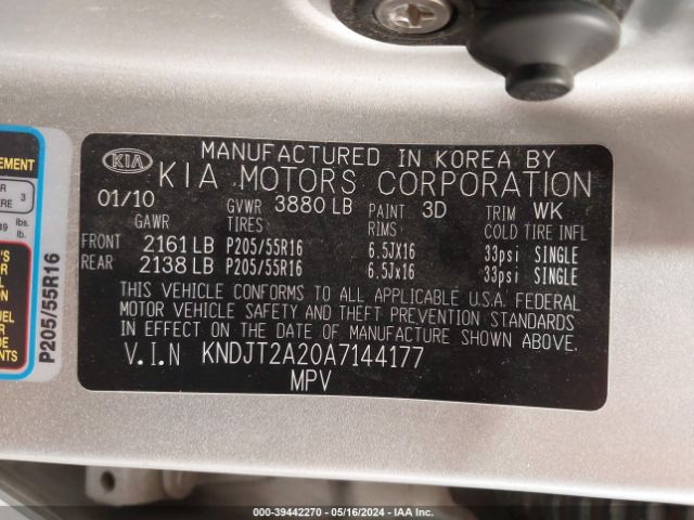 Photo 8 VIN: KNDJT2A20A7144177 - KIA SOUL 