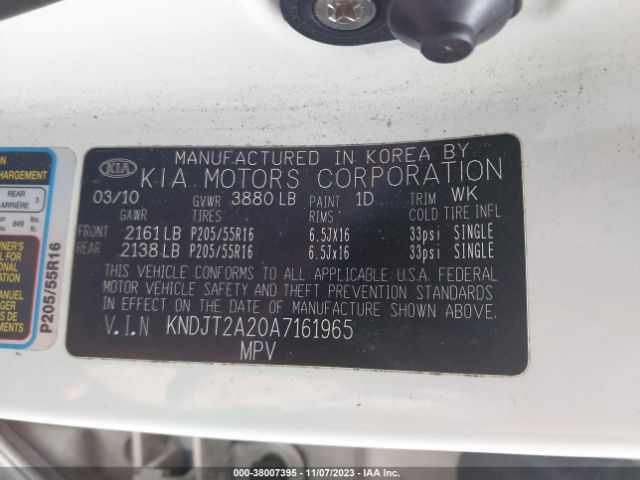 Photo 8 VIN: KNDJT2A20A7161965 - KIA SOUL 