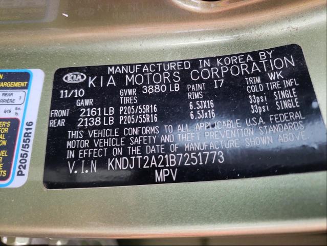 Photo 9 VIN: KNDJT2A21B7251773 - KIA SOUL + 