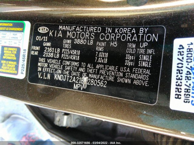 Photo 4 VIN: KNDJT2A21B7280562 - KIA SOUL 