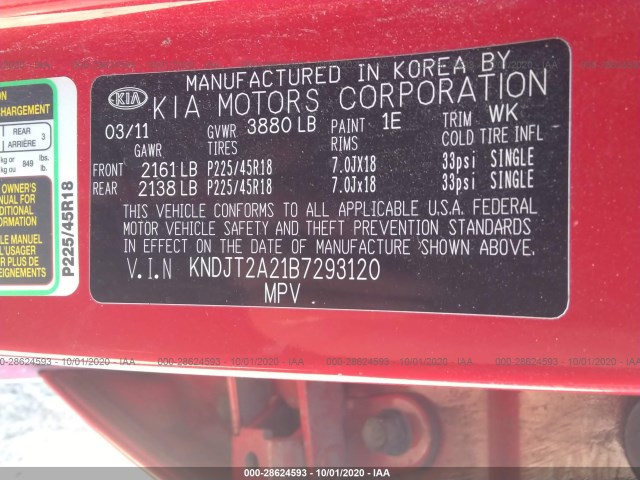 Photo 8 VIN: KNDJT2A21B7293120 - KIA SOUL 