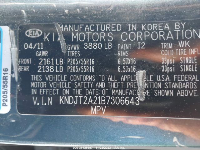 Photo 8 VIN: KNDJT2A21B7306643 - KIA SOUL 