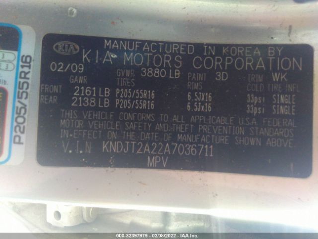 Photo 8 VIN: KNDJT2A22A7036711 - KIA SOUL 