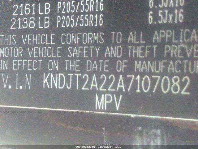 Photo 8 VIN: KNDJT2A22A7107082 - KIA SOUL 