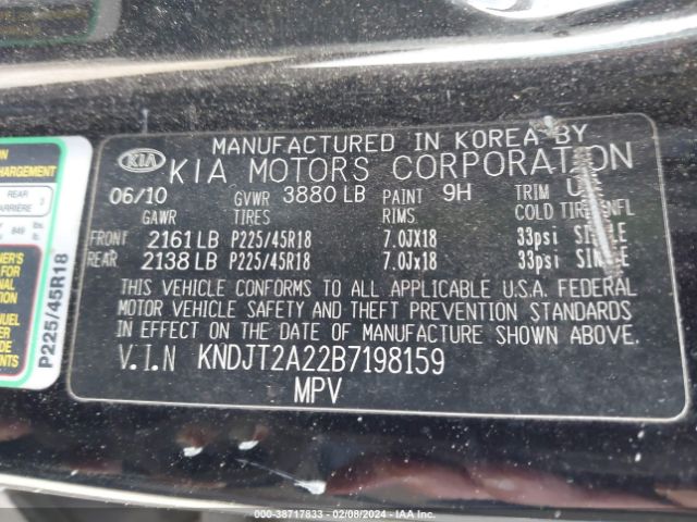 Photo 8 VIN: KNDJT2A22B7198159 - KIA SOUL 