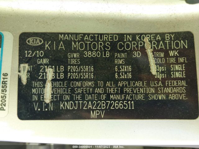 Photo 8 VIN: KNDJT2A22B7266511 - KIA SOUL 