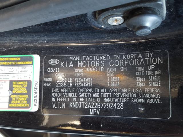 Photo 9 VIN: KNDJT2A22B7292428 - KIA SOUL 