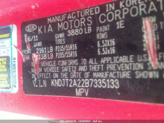 Photo 8 VIN: KNDJT2A22B7335133 - KIA SOUL 