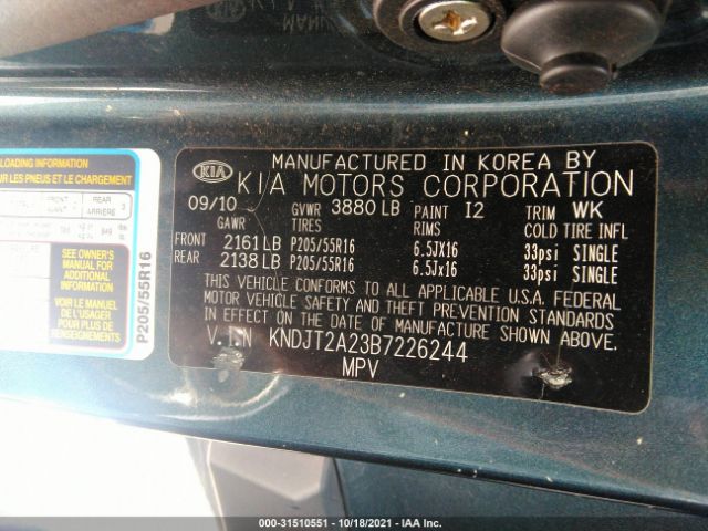 Photo 8 VIN: KNDJT2A23B7226244 - KIA SOUL 