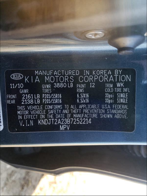 Photo 9 VIN: KNDJT2A23B7252214 - KIA SOUL + 