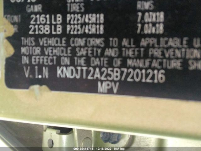 Photo 8 VIN: KNDJT2A25B7201216 - KIA SOUL 