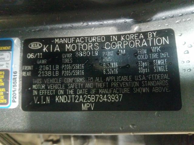 Photo 9 VIN: KNDJT2A25B7343937 - KIA SOUL + 