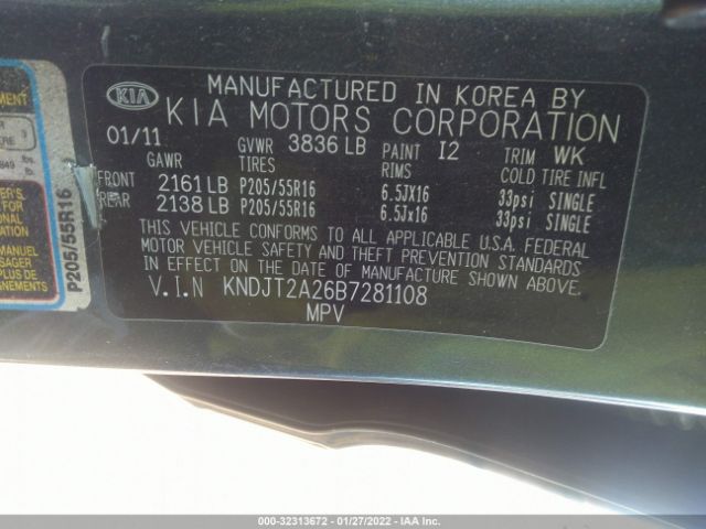 Photo 8 VIN: KNDJT2A26B7281108 - KIA SOUL 