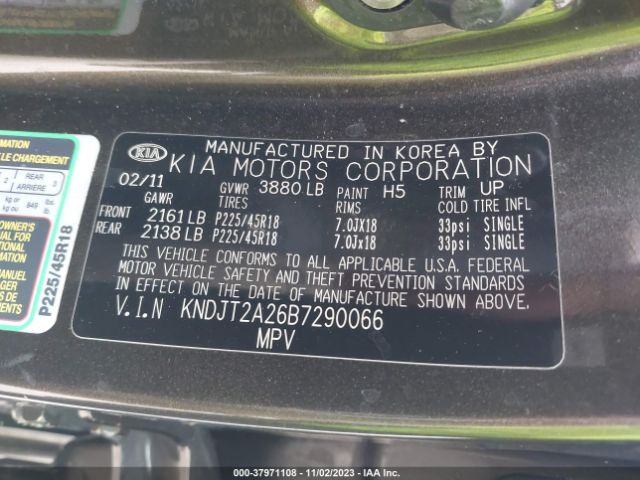 Photo 8 VIN: KNDJT2A26B7290066 - KIA SOUL 