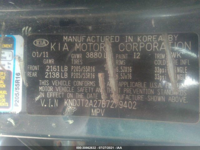 Photo 8 VIN: KNDJT2A27B7279402 - KIA SOUL 