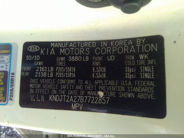 Photo 8 VIN: KNDJT2A27B7722857 - KIA SOUL 