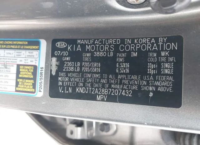 Photo 8 VIN: KNDJT2A28B7207432 - KIA SOUL 