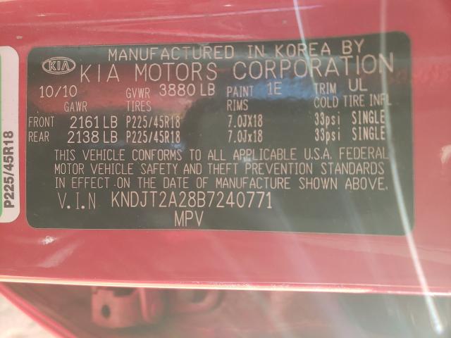 Photo 9 VIN: KNDJT2A28B7240771 - KIA SOUL 