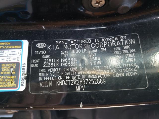 Photo 9 VIN: KNDJT2A28B7252869 - KIA SOUL + 