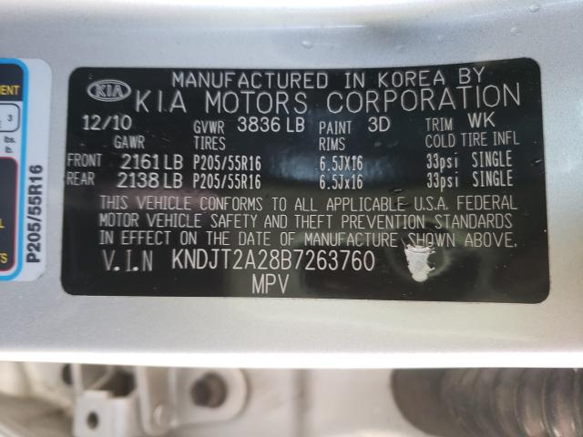 Photo 9 VIN: KNDJT2A28B7263760 - KIA SOUL 