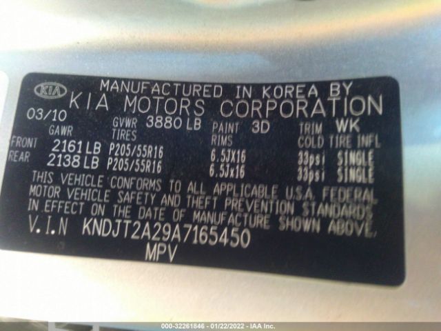 Photo 8 VIN: KNDJT2A29A7165450 - KIA SOUL 