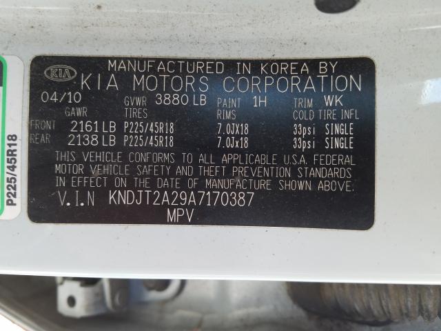 Photo 9 VIN: KNDJT2A29A7170387 - KIA SOUL + 