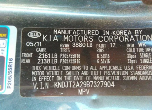 Photo 8 VIN: KNDJT2A29B7327904 - KIA SOUL 