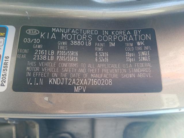 Photo 9 VIN: KNDJT2A2XA7160208 - KIA SOUL + 