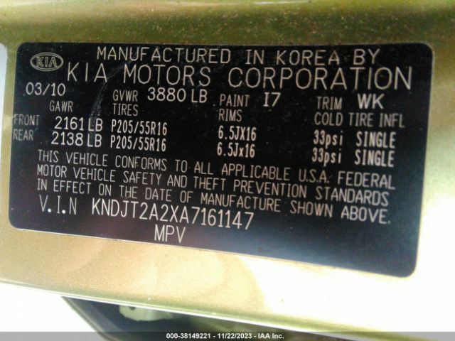 Photo 8 VIN: KNDJT2A2XA7161147 - KIA SOUL 