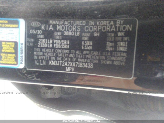 Photo 8 VIN: KNDJT2A2XA7183438 - KIA SOUL 